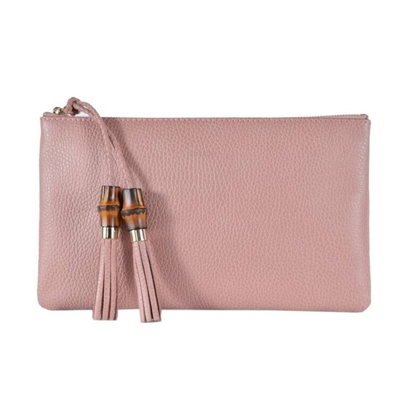 Gucci Zip Top Clutch Pouch with Bamboo Tassel Pull - Picture 1 of 5